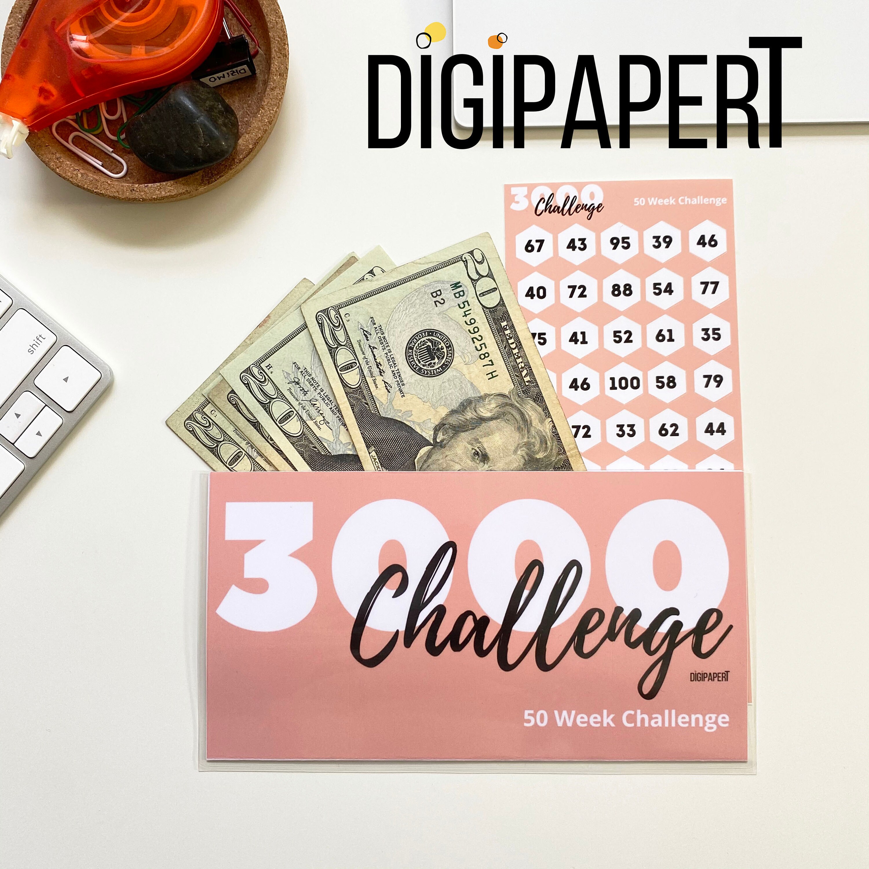 Cash Envelope Money Challenge 3K Savings Sticker Tracker - Etsy