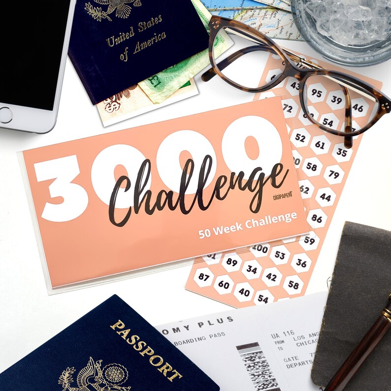 Cash Envelopes 3k Money Savings Challenge Cash Stuffing Etsy