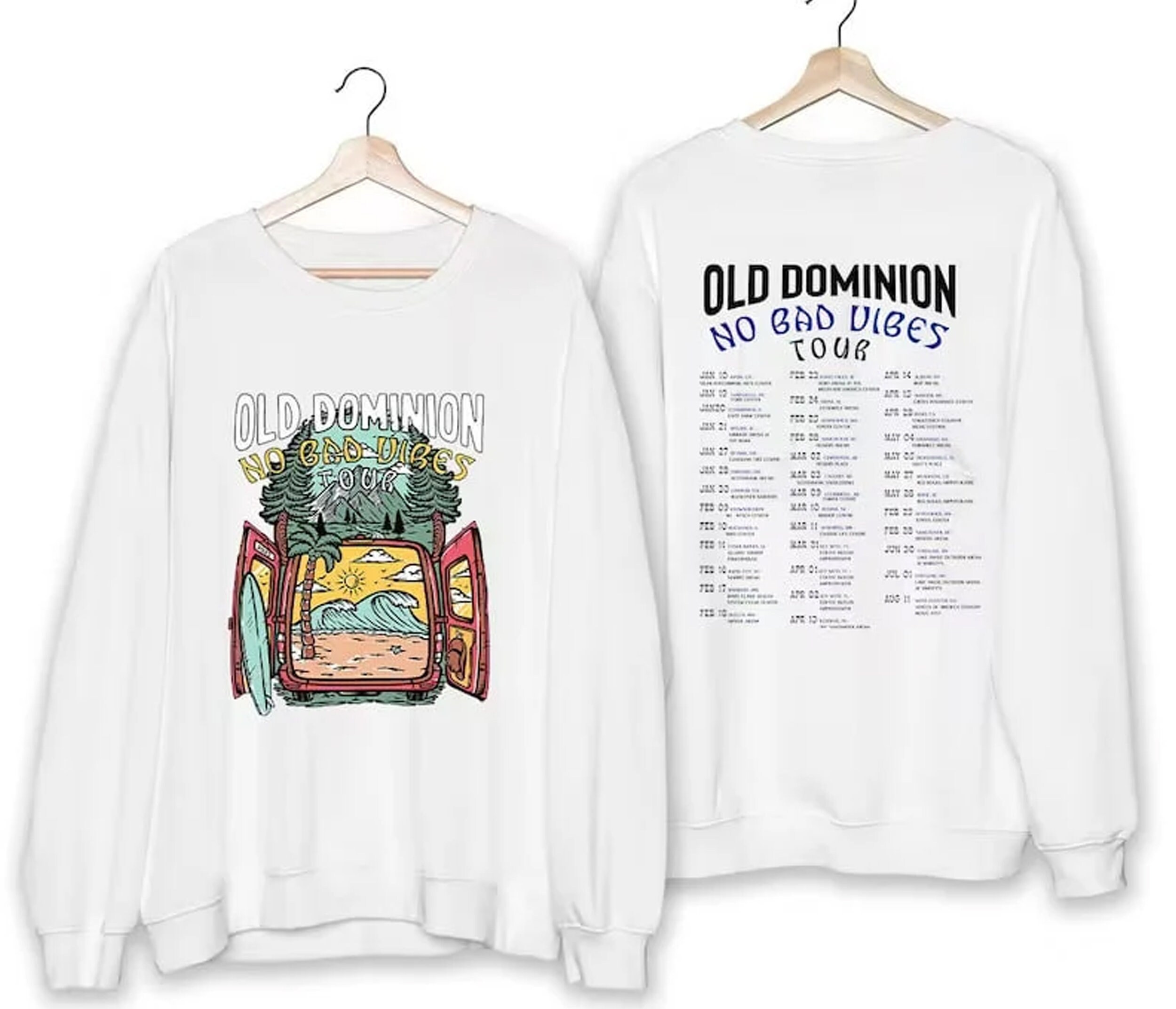 Old Dominion Band No Bad Vibes Tour 2023 Sweatshirt No Bad Vibes