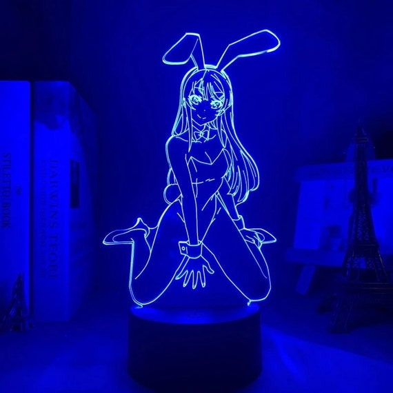 Waifu Mai Sakurajima Anime Manga 3D Led Night Light Table Desk USB Gift Colorful 