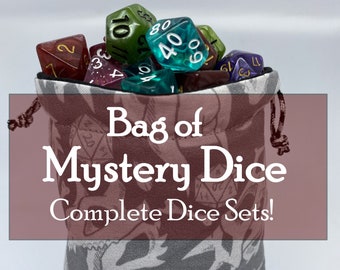 DnD Mystery Dice - Würfeltasche - Beutel mystery Dice - Mystery Dice Set - DnD 7 Würfel Set - Dungeons and Dragons Mystery Dice Set