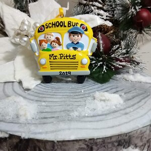 Aangepaste buschauffeur ornament, schoolbuschauffeur ornament