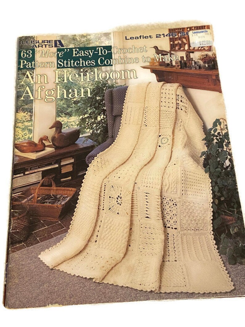 An Heirloom Afghan by Leisure Arts Vintage Crochet Pattern Etsy