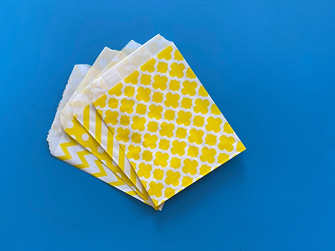 24 5x7 Bright Yellow Paper Bags Party Favor Bags Food Safe Etsy