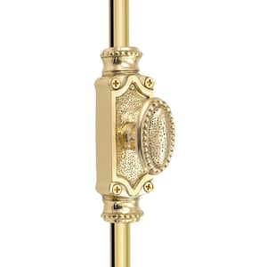 Ongelakte ovale knop met kralen messing venster Cremone bout tot 6 voet