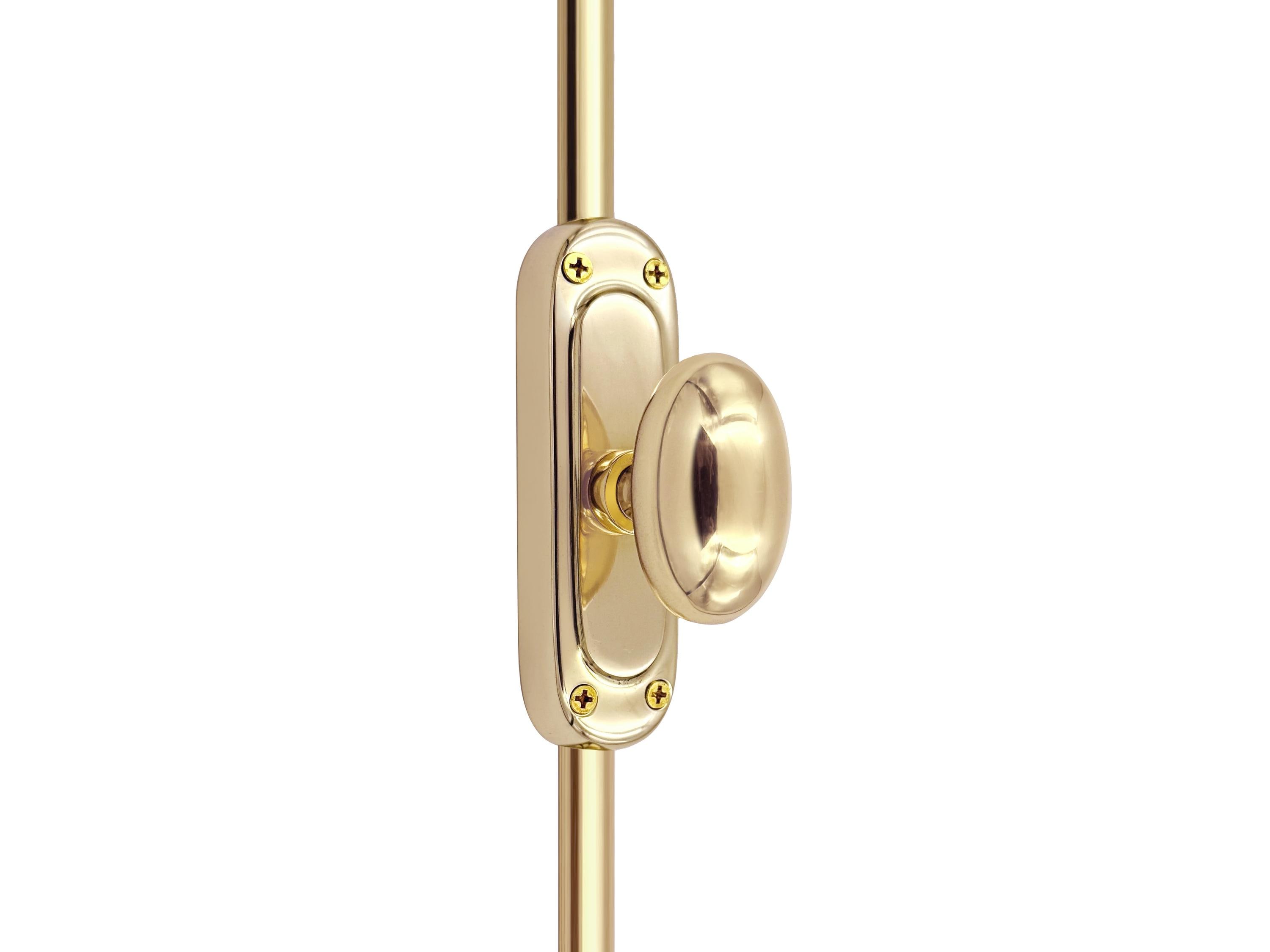 Unlacquered Classic EGG shaped Oval knob Brass Window Cremone bolt upto 6 feet