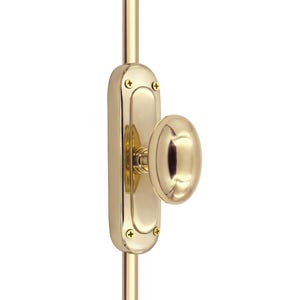 Unlacquered Brass EGG shaped Oval Knob Classic Door Brass Cremone bolt upto 9 feet
