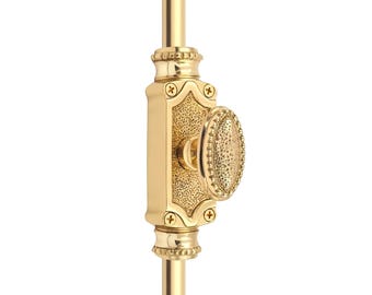 Unlacquered Beaded Oval knob Brass Window Cremone bolt upto 6 feet