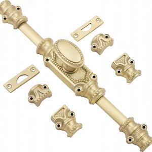 Lackierter Regency Ovaler Knopf Satin Messing Fenster Cremone Riegel bis zu 2 Meter