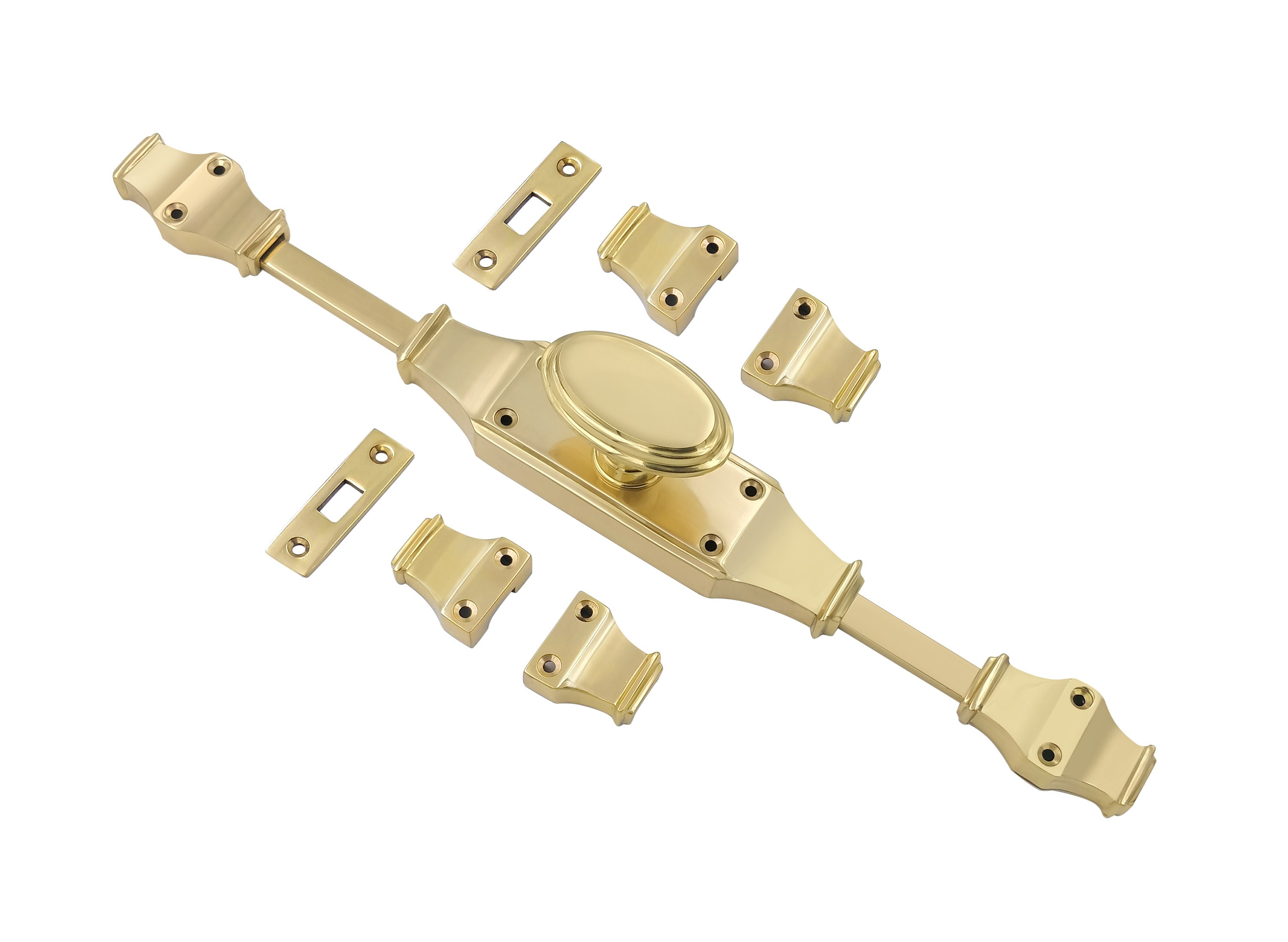 Unlacquered Brass double stepped oval Door Brass Cremone bolt upto 9 feet