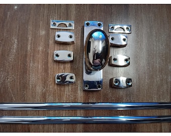 Set of 4 -Polished Nickel egg shaped cremone bolt
