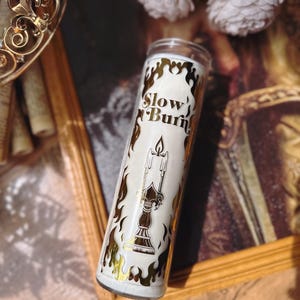 Slow Burn Bookish Prayer Candle – Book Trope Candle for Romance Readers, Book Lovers Gift