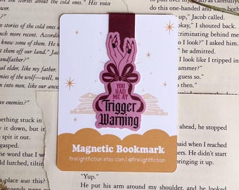 Trigger Warning Magnetic Bookmark – Smut Bookish Gift for Readers & Trope Lovers