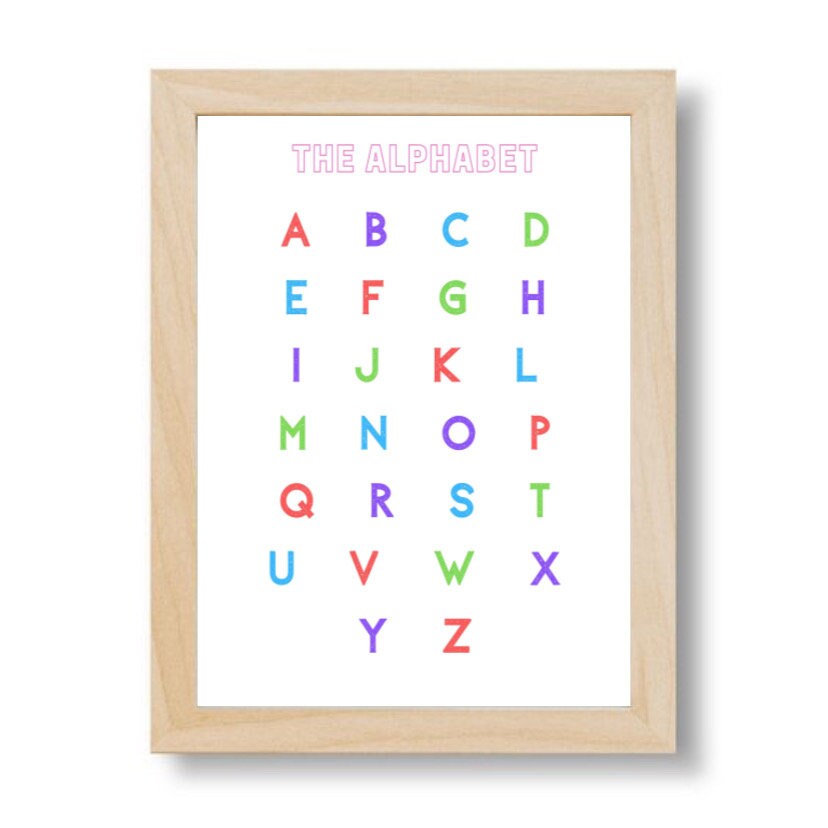 alphabet rainbow colors printable 4 sizes etsy