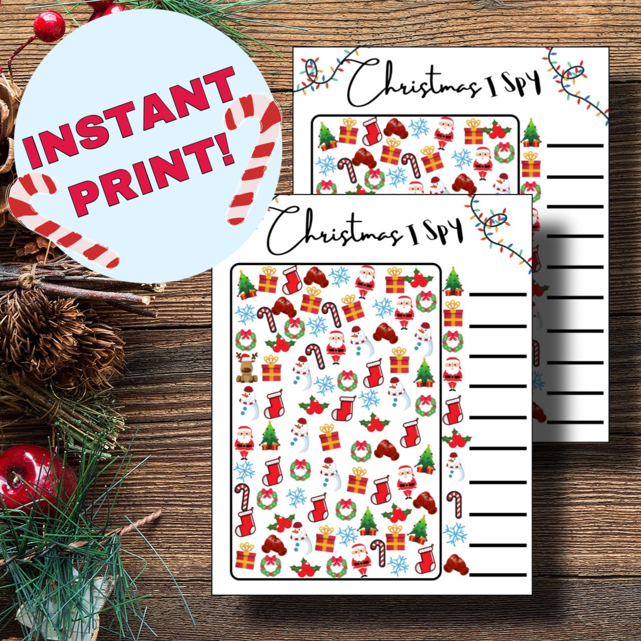 Christmas I Spy PRINTABLE Holiday Games - Etsy