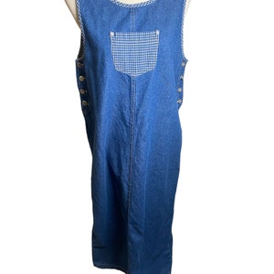 Vintage 90s Denim Maxi Dress with Front Pocket