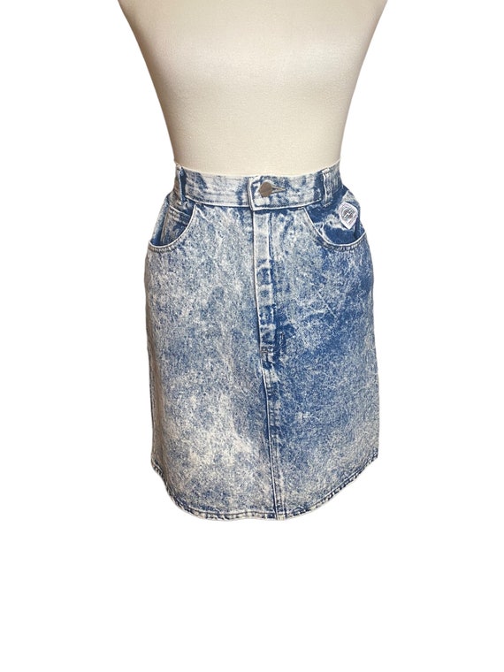 Vintage 80s Acid Wash Denim Skirt Etsy Canada