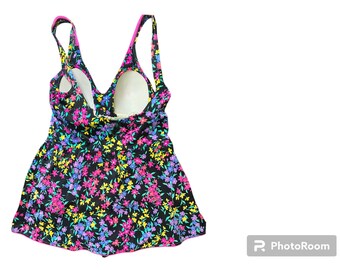 Vintage 80s Floral Swimsuit