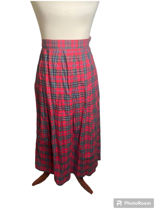 Vintage 70s Plaid Maxi Skirt with Side Closure