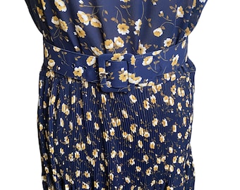 Vintage 80s Floral Dress with Matching Belt