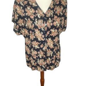 vintage 90s Floral button down blouse
