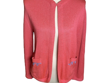 Vintage 80s cardigan Pendleton sweater with swirly design on pockets