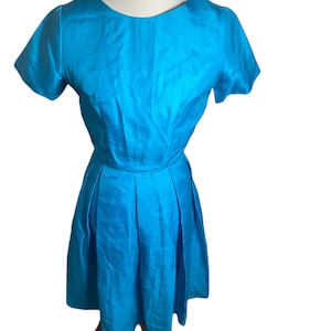 Vintage 50s Empire Waist Dress with Pleated Skirt