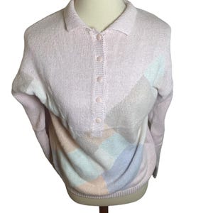 vintage 80s knit sweater with collar
