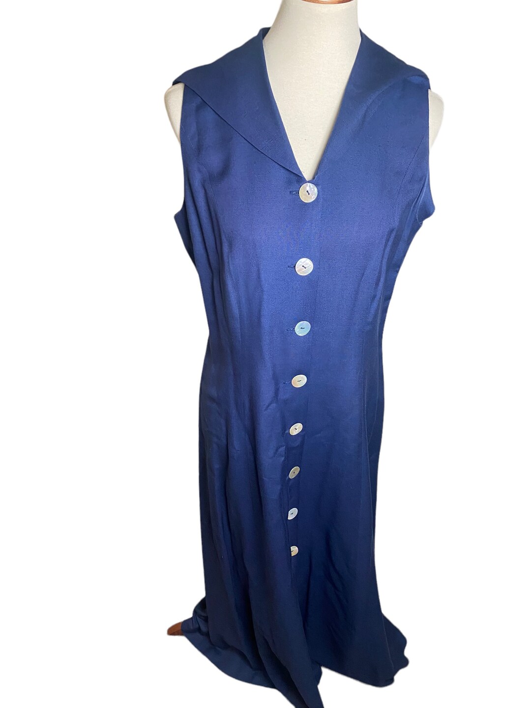 Vintage A-Line  Long Sleeve Button/Zipper Maxi Dress main image 0