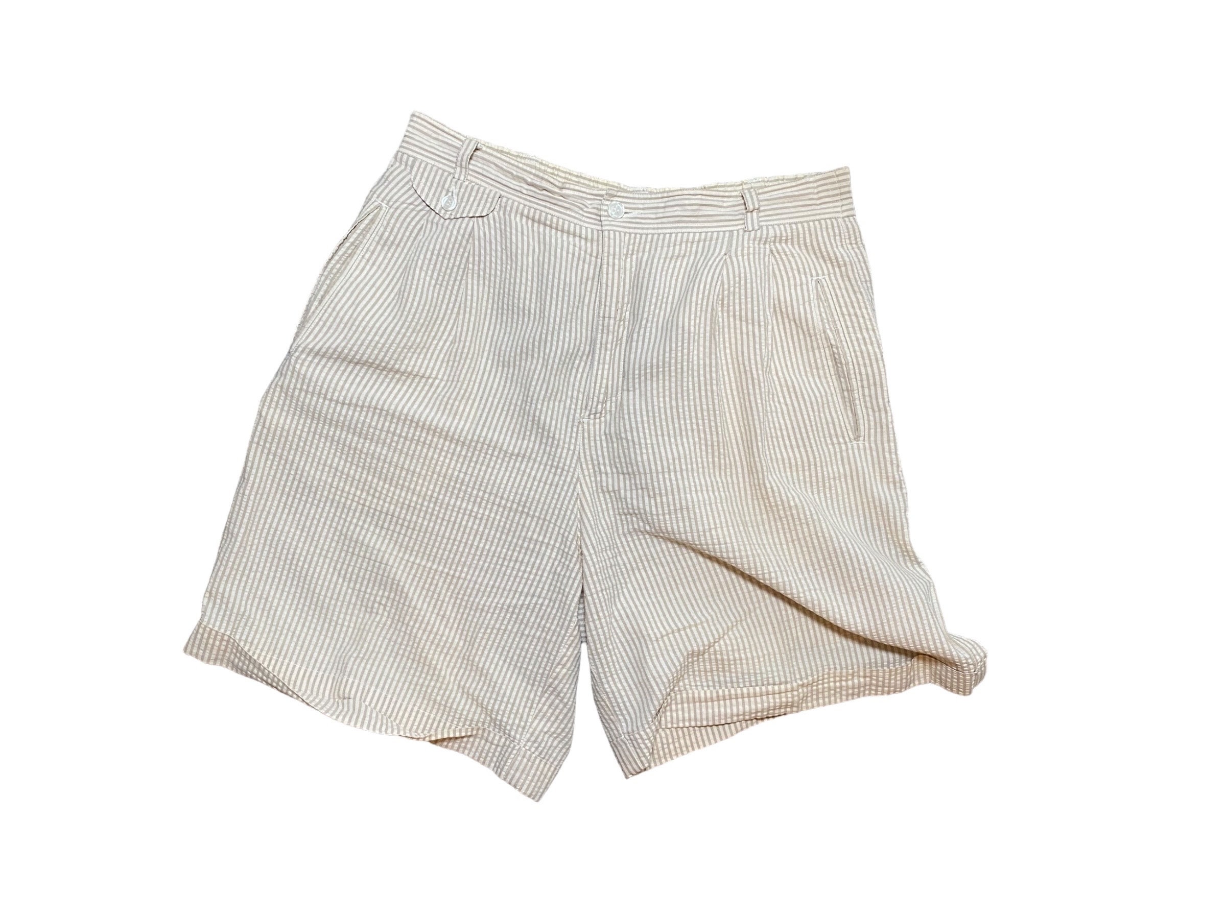 Vintage 80s Striped Bermuda Shorts - Etsy