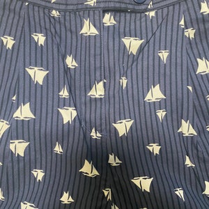 Vintage 90s Pleated Shorts with Sailboats