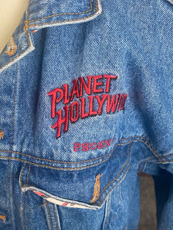 Vintage 80s Planet Hollywood Oversized Denim Jacke
