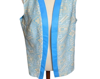 Vintage 70s 2-Piece Suit with Pants and Geometric Matching Vest