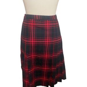 vintage 70s plaid pleated skirt