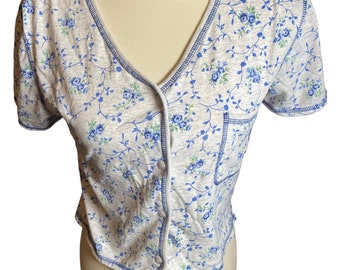Vintage 80s Floral Crop Top