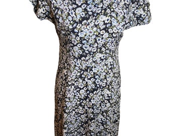 vintage 90s floral dress with frayed hem