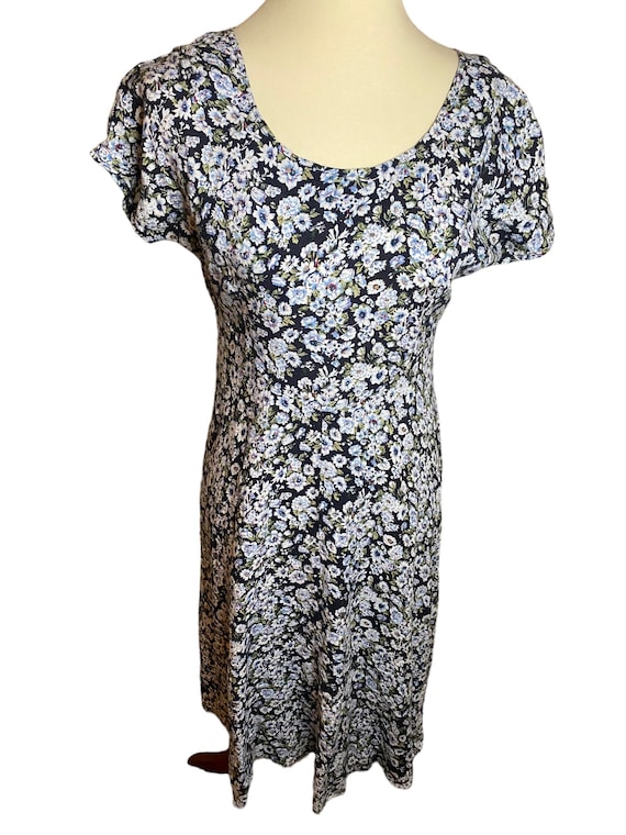 vintage 90s floral dress with frayed hem