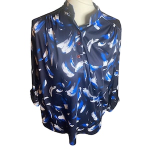 Vintage 70s Blouse with Paint Strokes Design