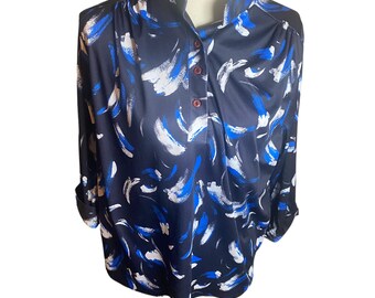 Vintage 70s Blouse with Paint Strokes Design