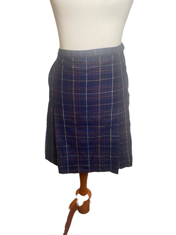vintage Y2K plaid pleated mini skirt