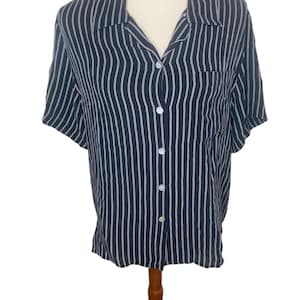 vintage 90s button down striped blouse