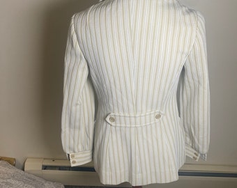 Vintage 70s Striped Jacket with Pointed Collar