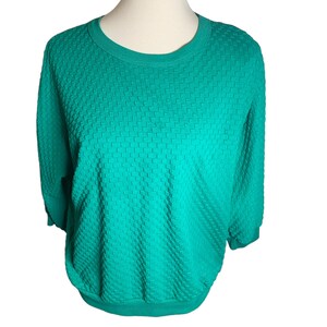 Vintage 80s Grid Textured Sweater Top