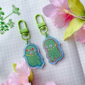 Blumenkermit | Mini Regenbogen Acryl Anhänger | 1,5 Zoll