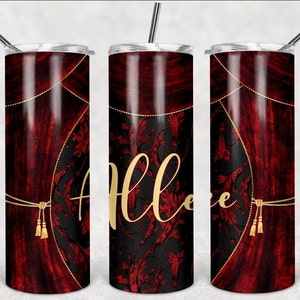 Red and Black Curtains Personalized 20 oz skinny Tumbler
