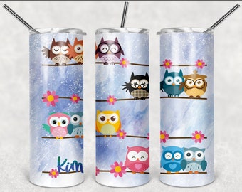Owlsome Owl Personalized 20 oz skinny Tumbler