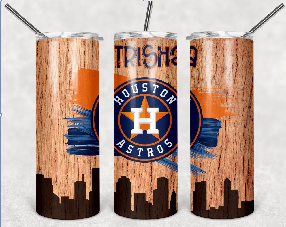 Sports Team Astros Cityscape Personalized 20 oz skinny Tumbler