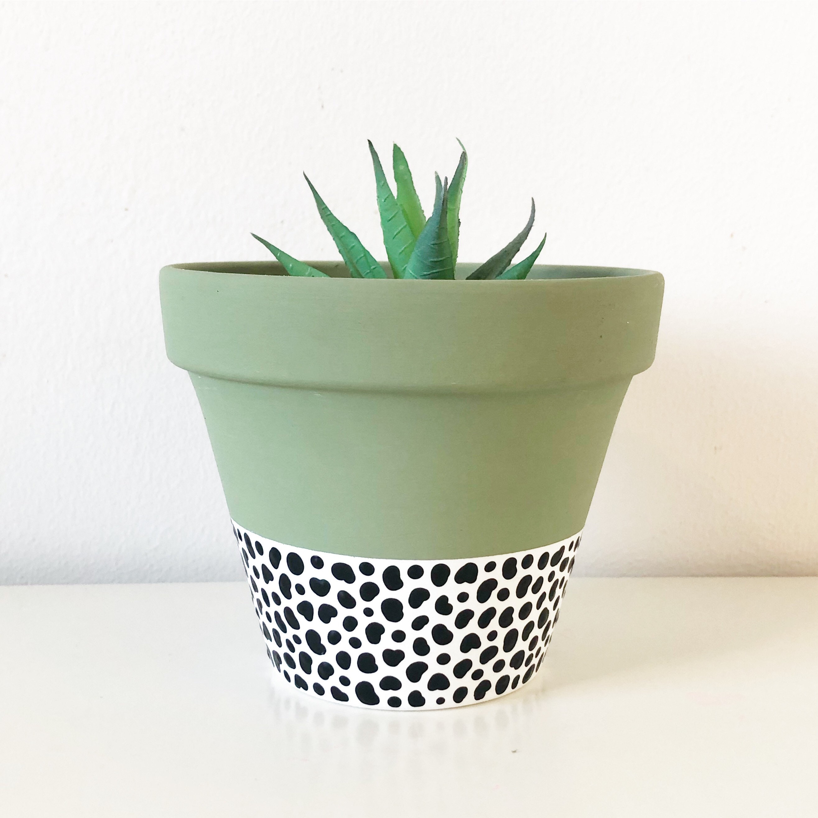 Sage Green Dalmatian Plant Pot Sage Green Planter Hand Etsy UK