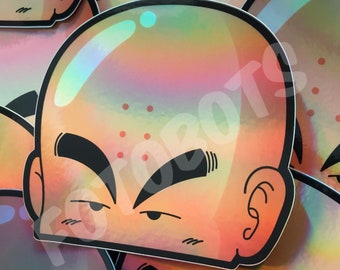 Anime DBZ Holographic Krillin Car Peeker Sticker