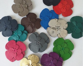 Handmade Real Leather Flower Brooch, Fashion Accessories. Birthday gift, Mother's day, Valentine's, Christmas etc